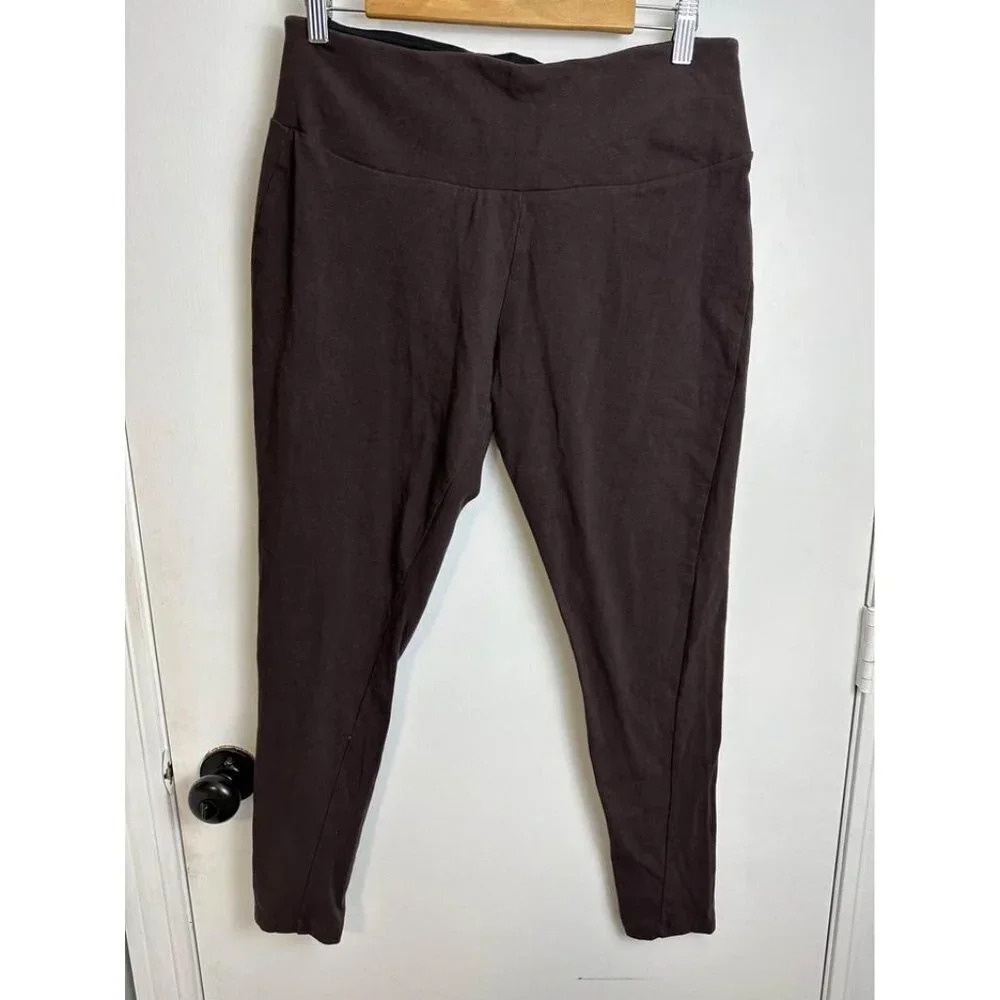 Dark Brown High-Waist Leggings – Stretchy & Sleek, Size XL #0332